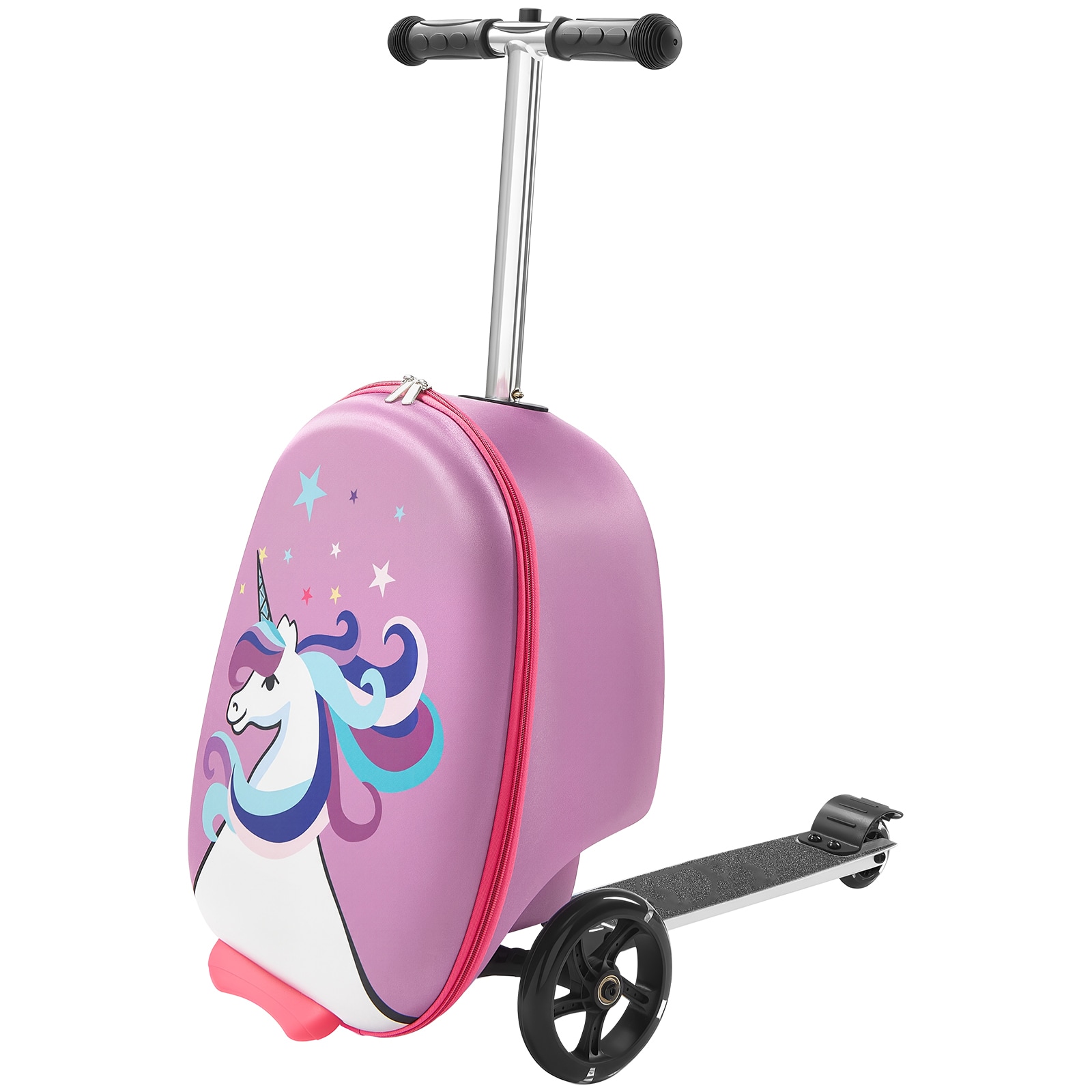 Kids Scooter Luggage Ride-on Suitcase With Flash Wheels Purple_voghion.com